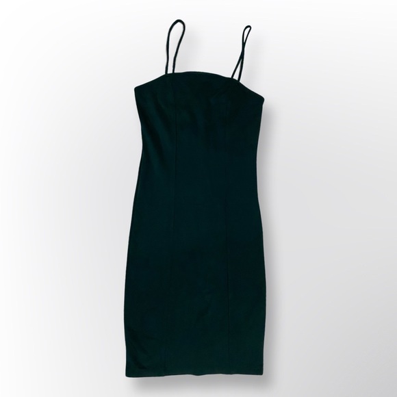 Forever 21 Spaghetti Strap Fitted Mini Dress, Dark Green, Small - Picture 1 of 4
